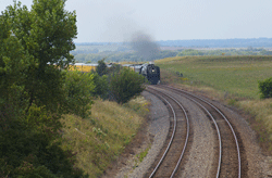 Train on tracks near Herington