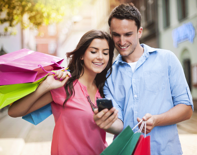 Man and woman shopping together