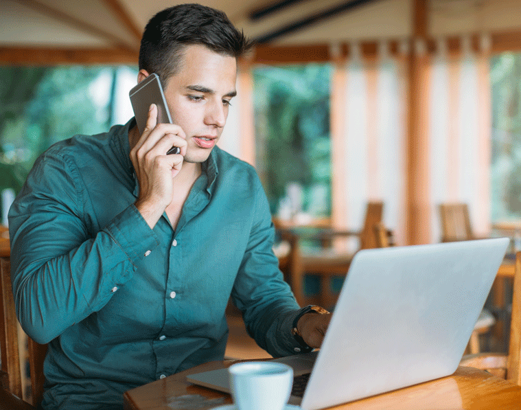 Man having conversation on phone